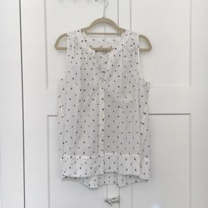 LOFT Sleeveless button down top